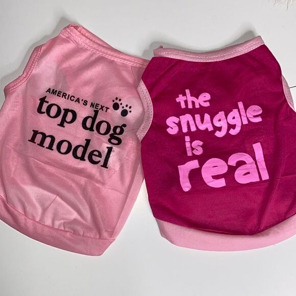 Lightweight Doggy Statement T-Shirts Set of 2 - Picture 1 of 5